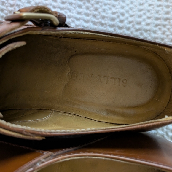 Billy Reid Leather Monk Strap Shoes Size 9.5 Brown Mens Dress Shoe - Picture 5 of 7